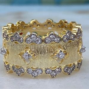 14k yellow gold over 925 synthetic Diamond eternity band size 8